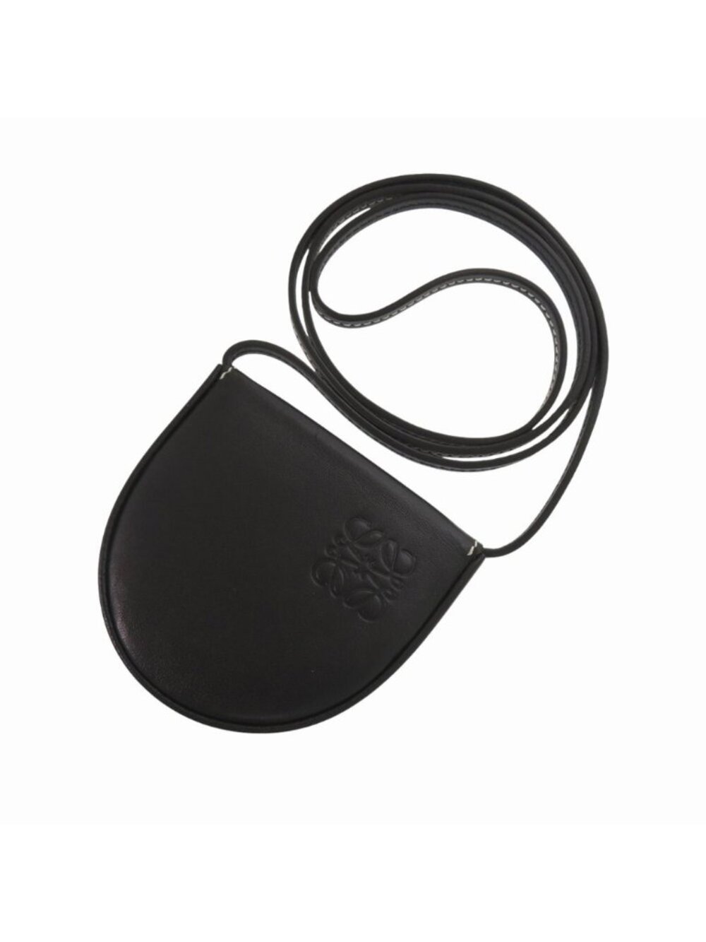 Loewe Anagram Shoulder Strap Calf Black Coin Case